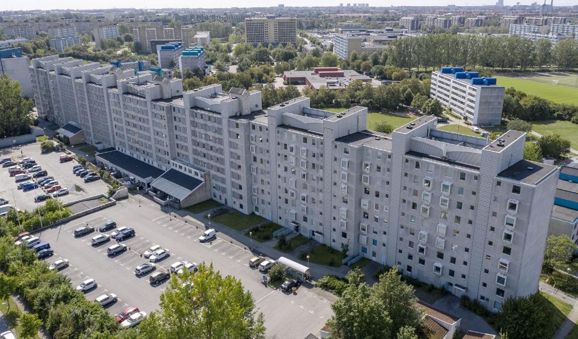 Bostadsområdet "Kinesiska muren" på Thomssons väg i Rosengård i Malmö. Foto: Johan Nilsson/TT-arkivbild