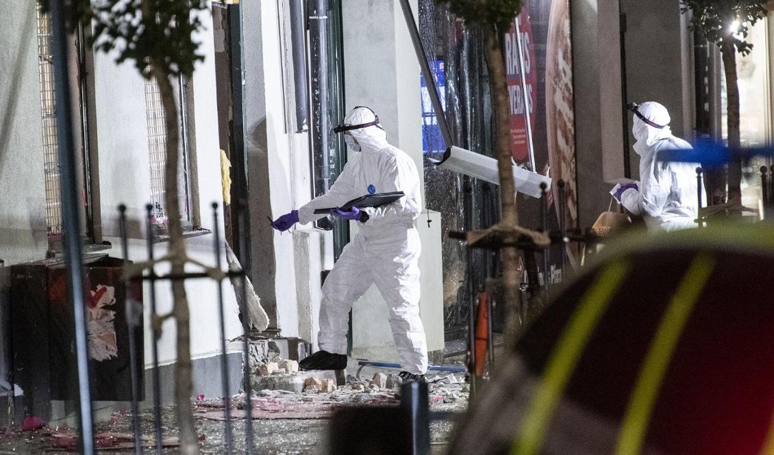 

En kvinnlig student skadades allvarligt när hon råkade gå förbi en sprängladdning som detonerade i Lund i september. Foto: Johan Nilsson/TT-arkivbild                                                                                                