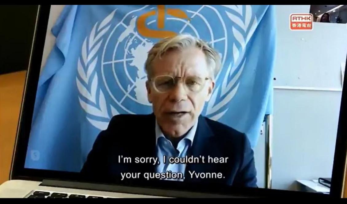 




Bruce Aylward under intervjun med Radio Television Hong Kong. Foto: Skärmavbild/YouTube                                                                                                                                                                                                                                            