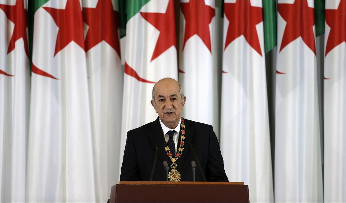 Algeriets president Abdelmadlid Tebboune vill inte låna pengar från IMF trots landets ekonomiska problem. Foto: Toufik Doudou/AP/TT-arkivbild