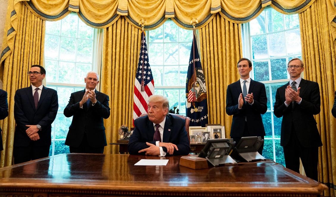 


USA:s president, Donald Trump, meddelade den 11 september 2020 att Bahrain kommer att etablera diplomatiska relationer med Israel. Foto: Anna Moneymaker-Pool/Getty Images                                                                                                                                    