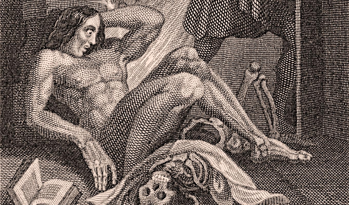 Illustrationen av Frankensein är skapad av Theodor von Holst. Foto: Public Domain