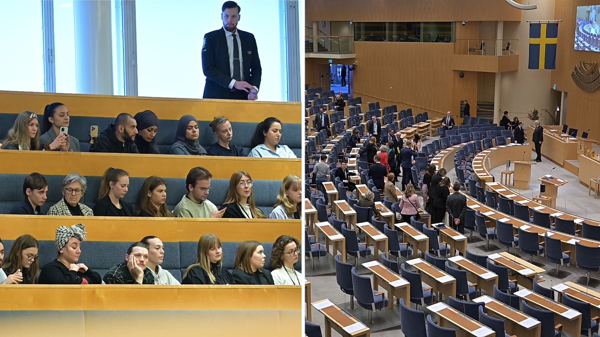 Aktivister på åhörarläktaren och plenissalen. Foto: Roger Sahlström
