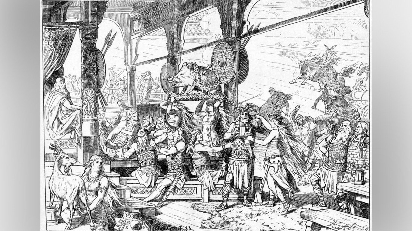 ”In Walhalls Wonnen” av Johannes Gehrts (1855-1921). Foto: Public Domain
