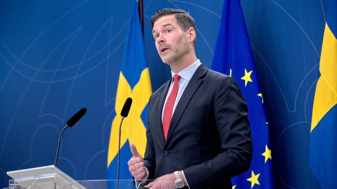 Migrationsminister Johan Forssell (M). Foto: Marcus Strand