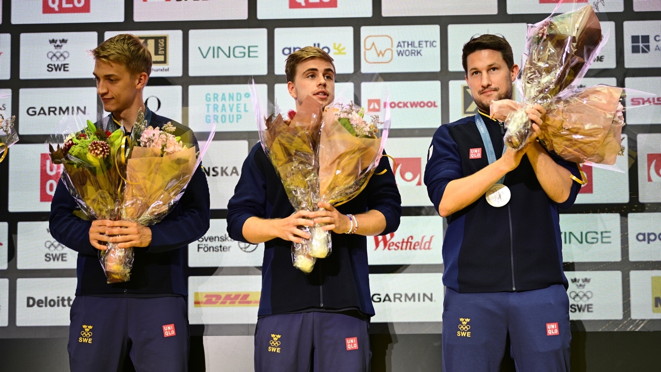 Anton Källberg, Truls Möregårdh och Kristian Karlsson spelade i London-OS hem silvermedaljen i lag. Inför stundande VM är landslaget splittrat på grund av intressekonflikter. Foto: Magnus Lejhall/TT