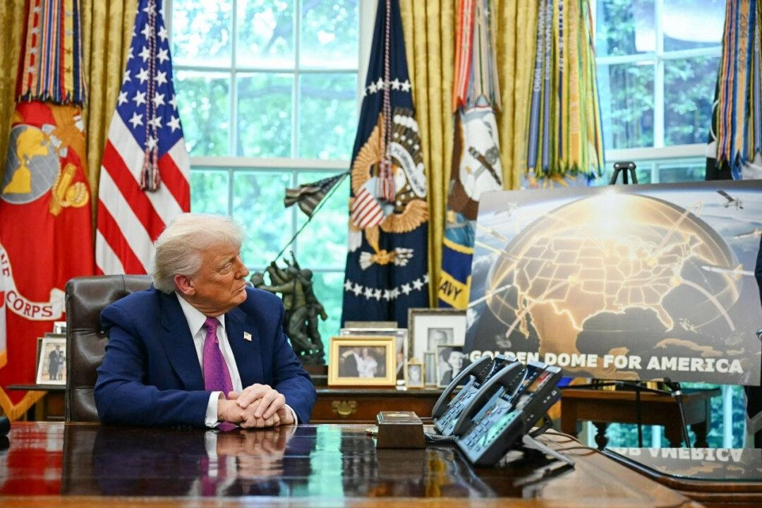 President Donald Trump under presentationen av missilförsvarssystemet Golden Dome i Ovala rummet den 20 maj 2025. Foto: Jim Watson/AFP via Getty Images