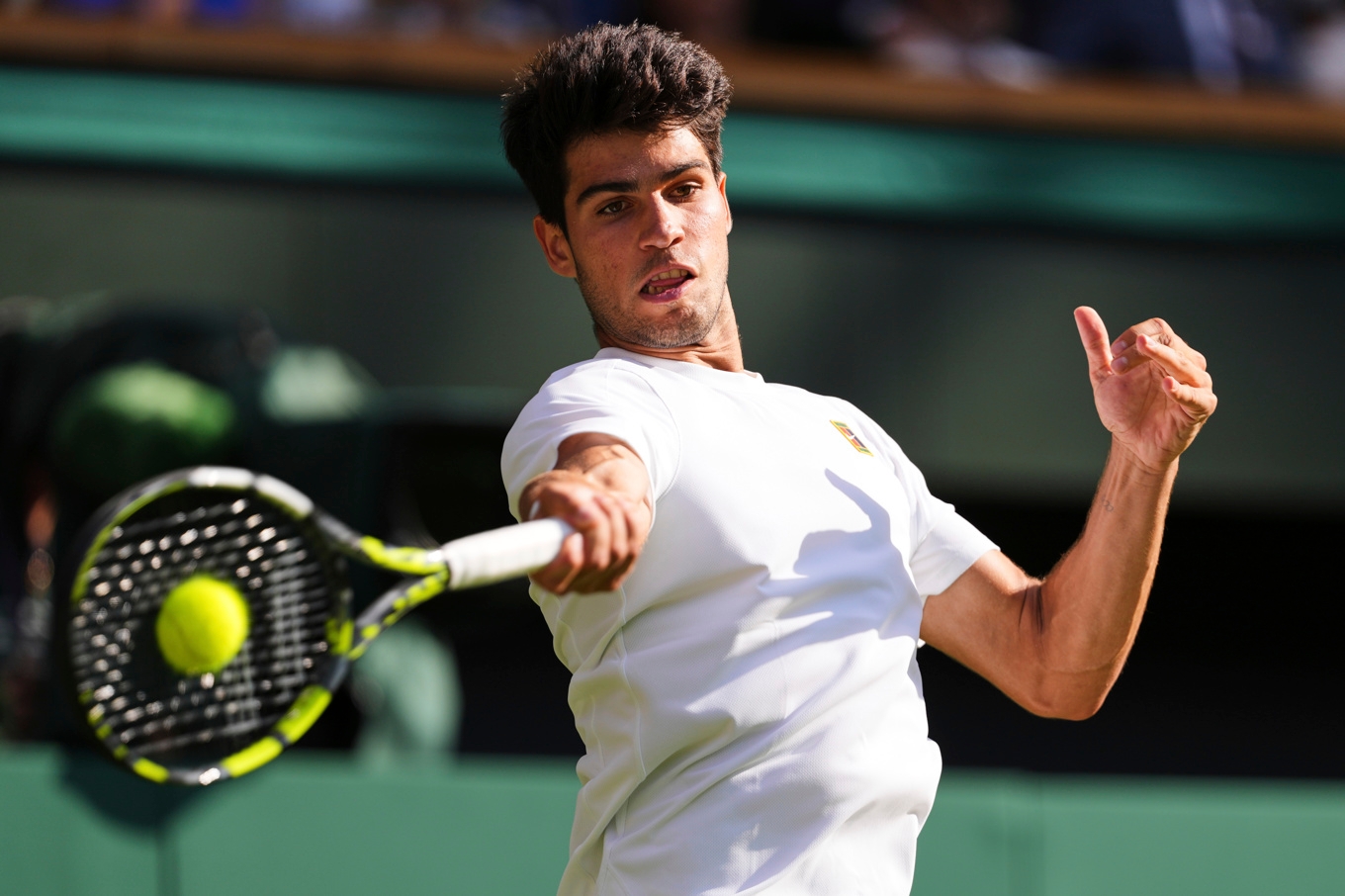 Carlos Alcaraz kan vänta sig en stor pengapåse vid seger i US Open. Arkivbild. Foto: Kirsty Wigglesworth/AP/TT