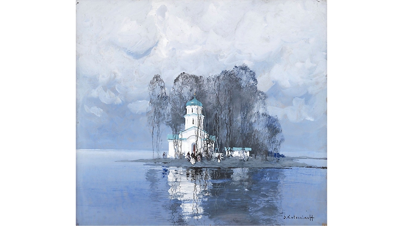 Den rysk-ortodoxa kyrkan har en stark roll i det ryska samhället. Målning av S. Kolesnikov (1879–1955). Foto: Public Domain