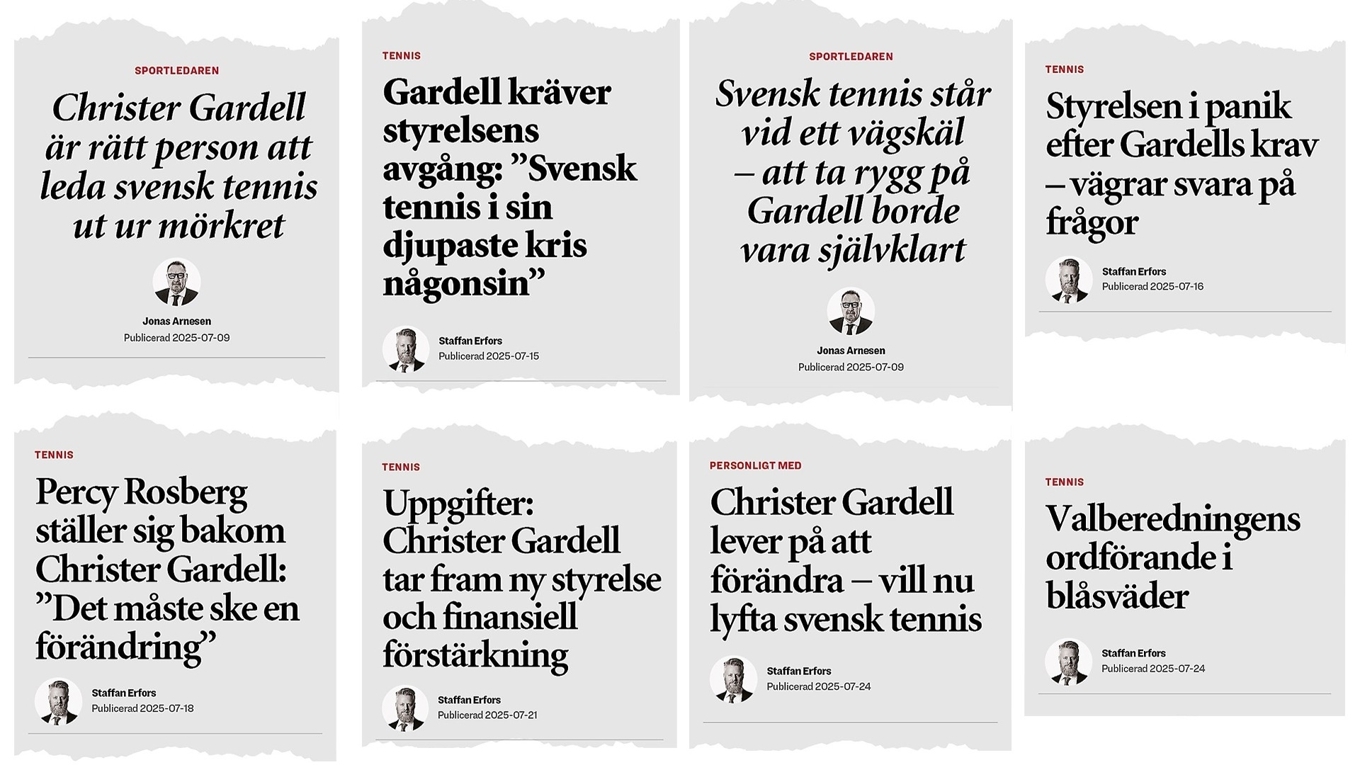 Epoch Times har publicerat flera artiklar om Christer Gardells kritik mot Svenska tennisförbundet. Fotoillustration/Epoch Times