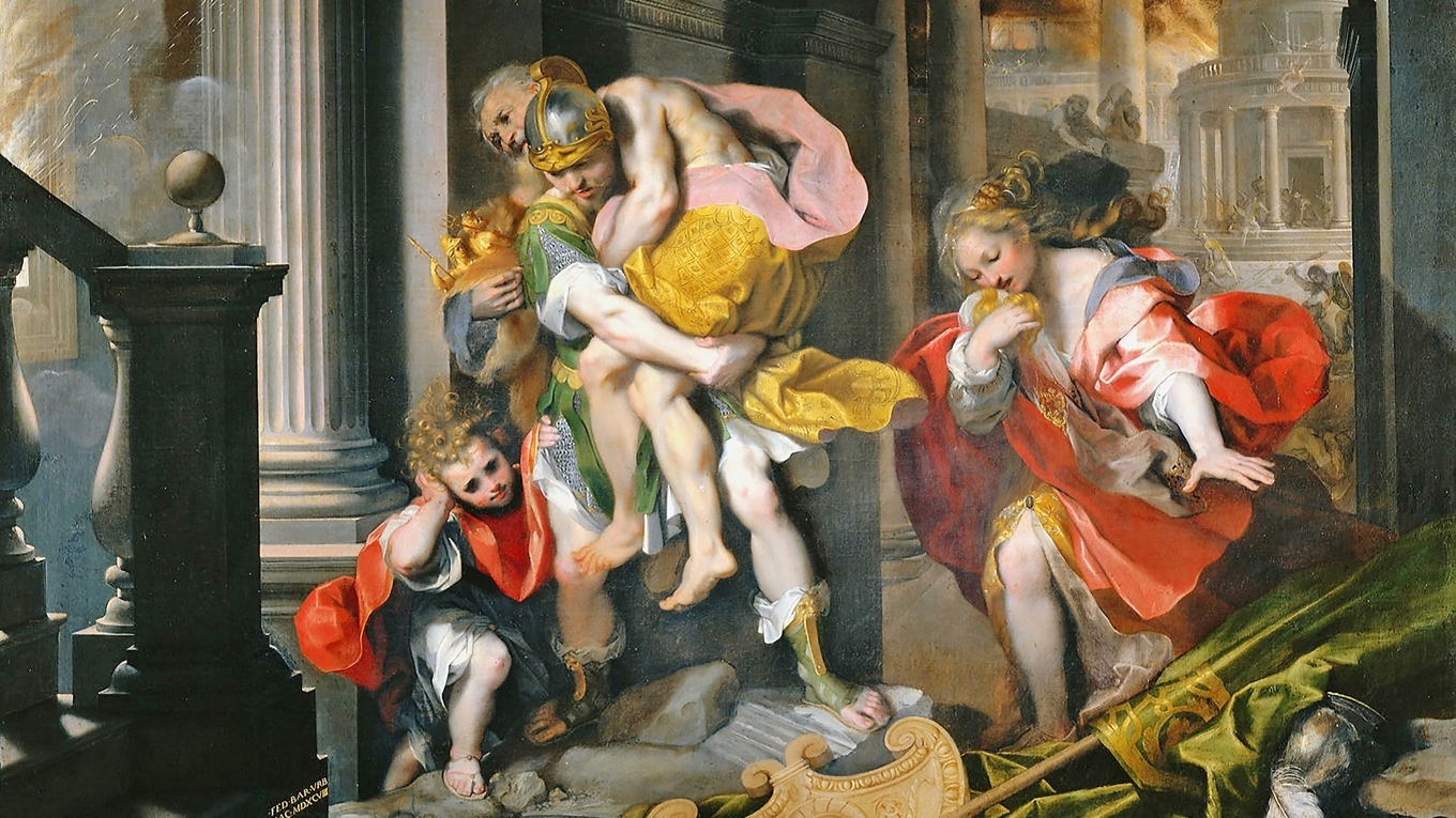 ”Aeneas flyr från Troja” av Federico Barocci (1598), Galleria Borghese i Rom. Foto: Public Domain