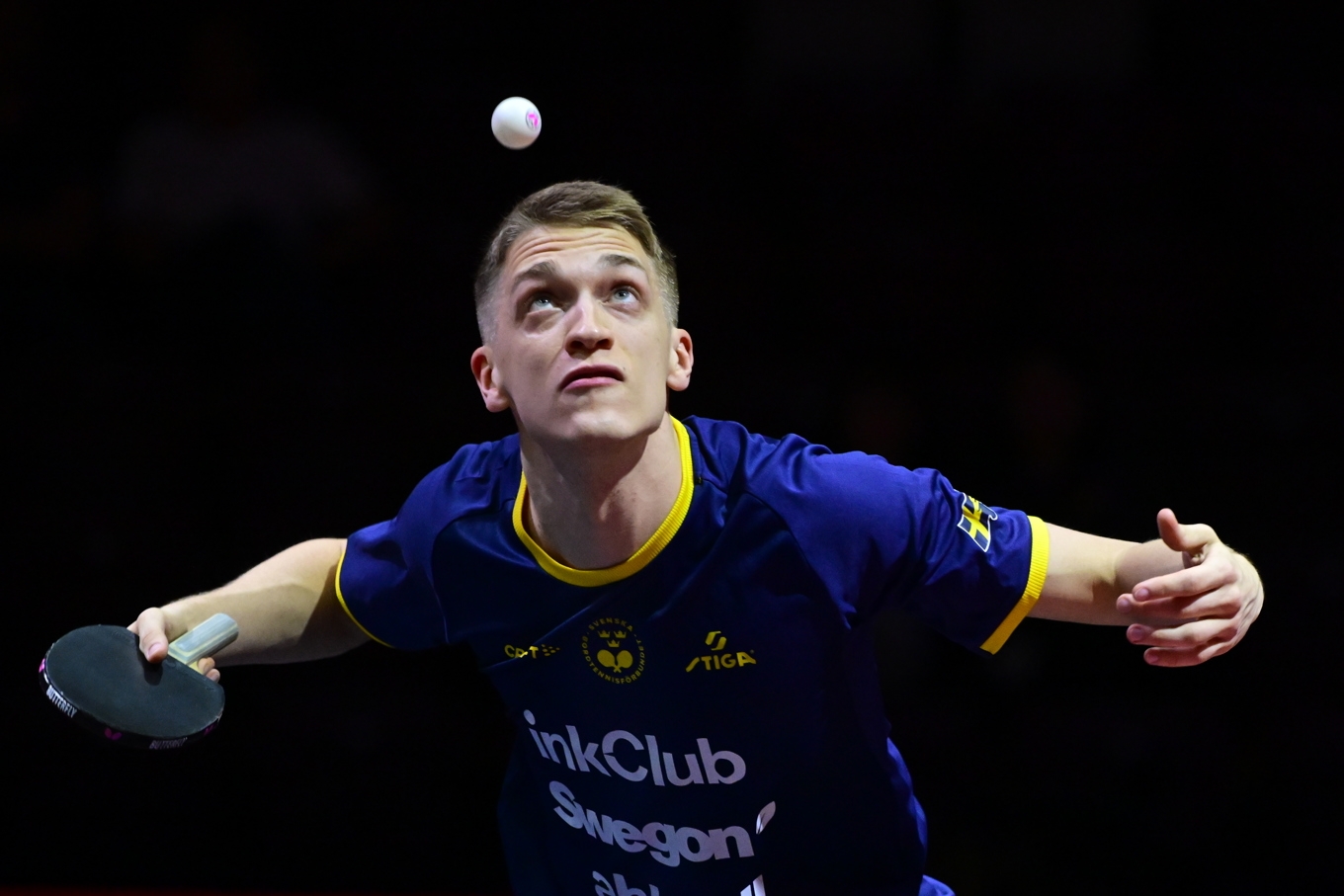 Anton Källberg är utslagen efter en tuff åttondelsfinal i WTT Champions i Japan. Arkivbild. Foto: Jonas Ekströmer/TT