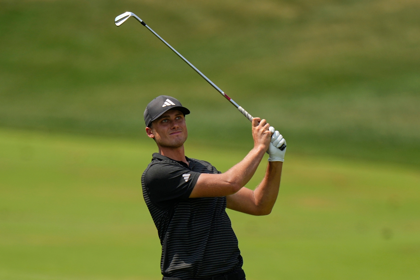 Ludvig Åberg spelar bra, men inte tillräckligt bra på PGA-tourfinalen i Atlanta. Arkivbild. Foto: Stephanie Scarbrough/AP/TT