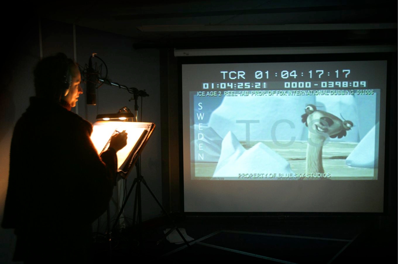 Bild från den svenska dubbningen av "Ice age 2", från 2006. Foto: Fredrik Persson/TT
