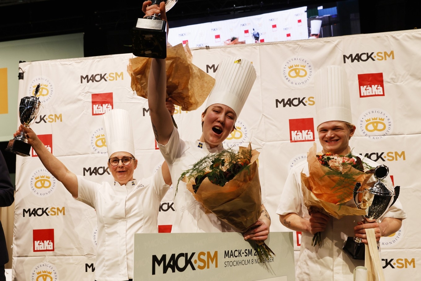 Plats tre: Karin Gullberg, Tranås; plats ett: Sanna Olsson, Karlskrona; plats två: Ebbe Iseborn, Falkenberg. Foto: SBK Per Erik Berglund