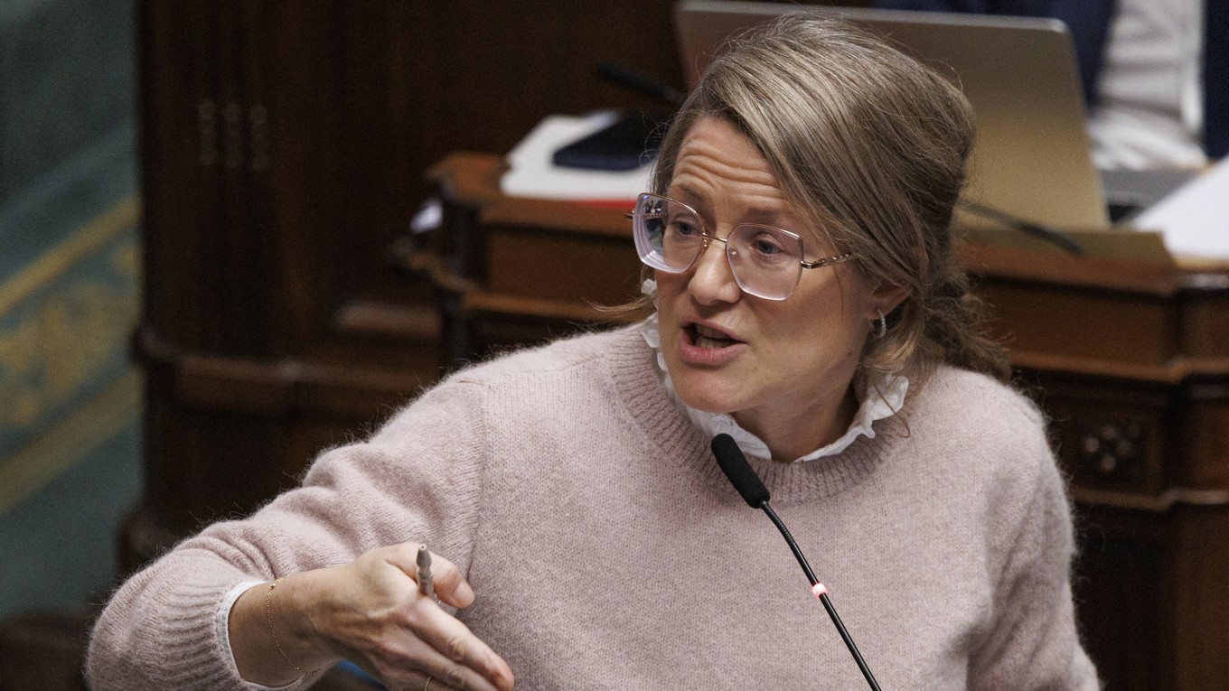 Den belgiska migrationsministern Anneleen Van Bossuyt. Foto: Nicolas Maeterlinck/Belga/AFP via Getty Images