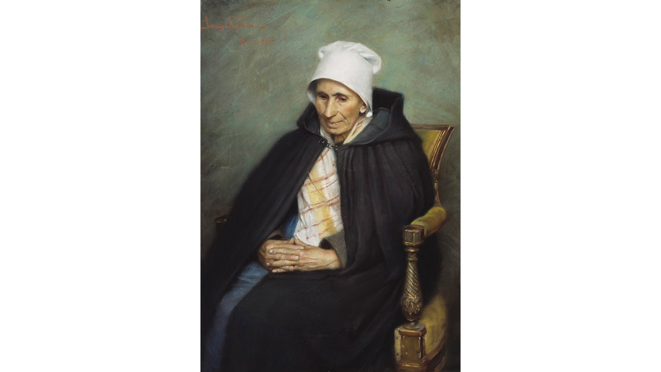 Jenny målade inte bara tomtar – under Parisåren tog hon intryck av fransk konst. ”Fransk bondgumma” målade hon 1885. Foto: Erik Cornelius/Nationalmuseum/Public Domain