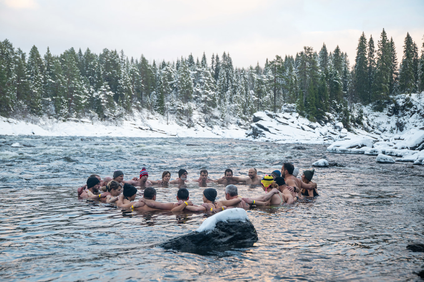 Gemenskapen var stark på Wim Hofs kurs i Åre. Foto: Wim Hof Method
