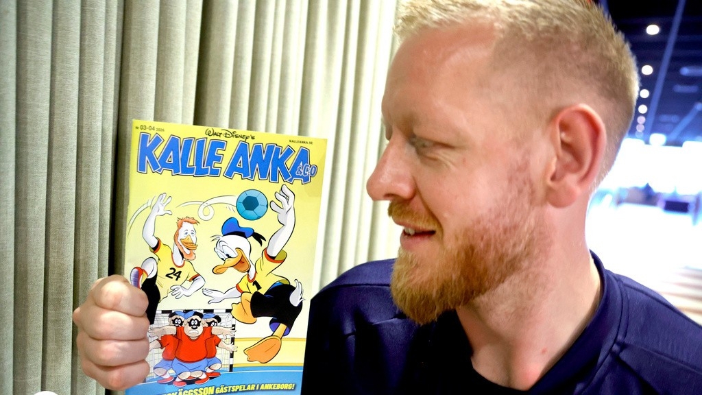 Landslagsveteranen Jim Gottfridsson är en nyckelspelare i EM-laget och stolt över att få gästspela i Ankeborg där han går under namnet Tim Getskäggsson. Foto: Adam Ihse/TT