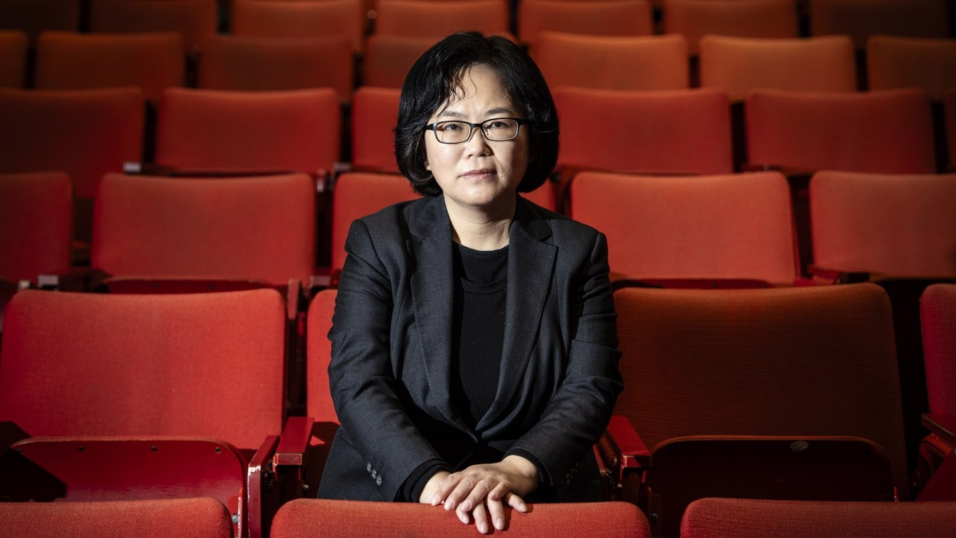 Cindy Song, producent och manusförfattare till den prisbelönta filmen ”State Organs”, efter en visning på Harvard University i Boston den 7 mars 2024. Foto: Samira Bouaou