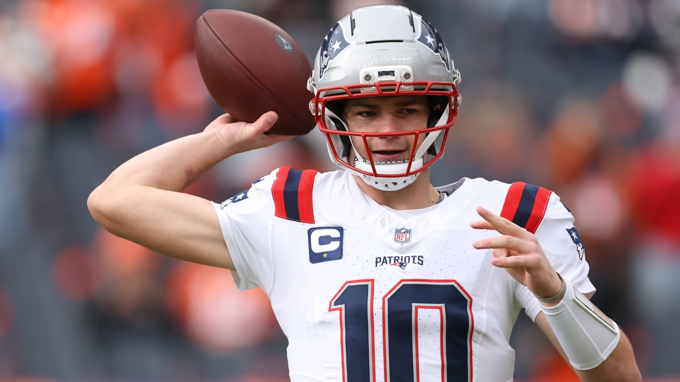 Drake Maye är den näst yngste quarterbacken någonsin i en Super Bowl. Foto: Matthew Stockman/Getty Images