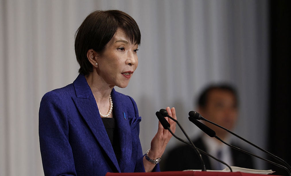 Japans premiärminister Sanae Takaichi är känd som en vän av Taiwan och för en hård linje mot Kina. Foto: Franck Robichon / POOL / AFP via Getty Images