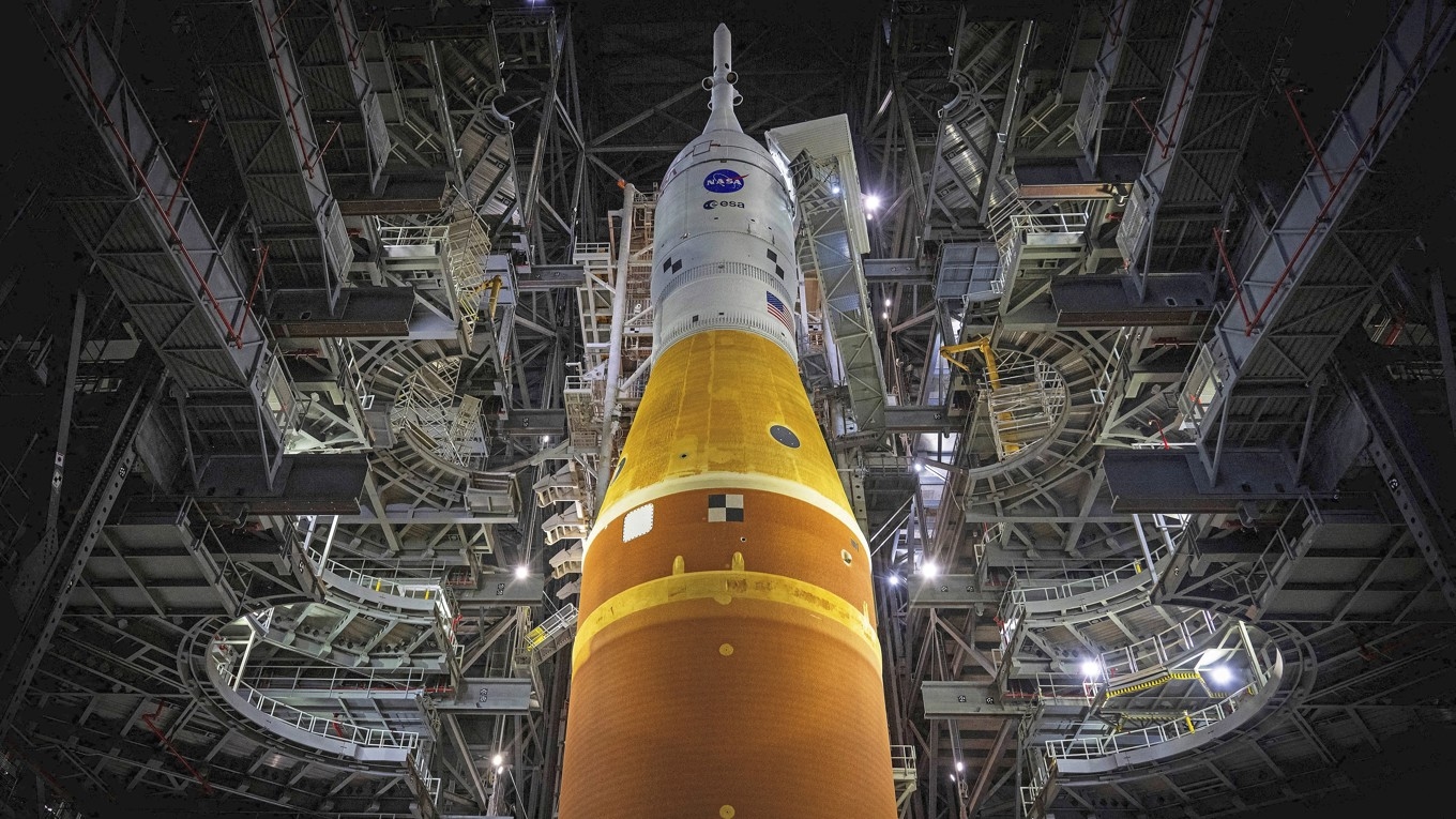 Själva farkosten och kapseln astronauterna färdas i, Orion, är delvis återanvändbar. Foto: Jim Watson/AFP/Getty Images
