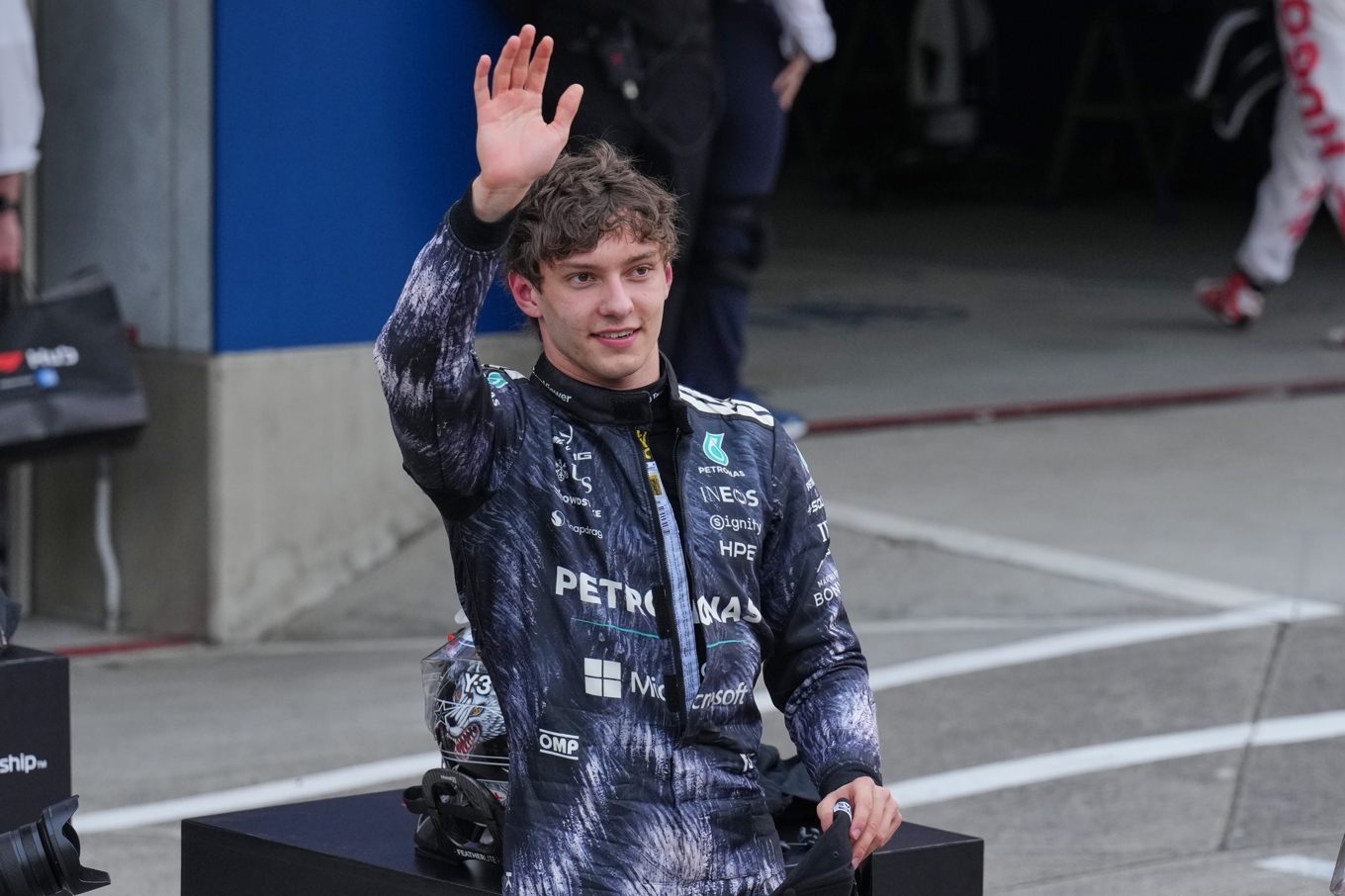 Kimi Antonelli är den yngsta hittills att leda formel 1-VM. 19-åringen vann deltävlingen i Japan. Foto: Hiro Komae/AP/TT