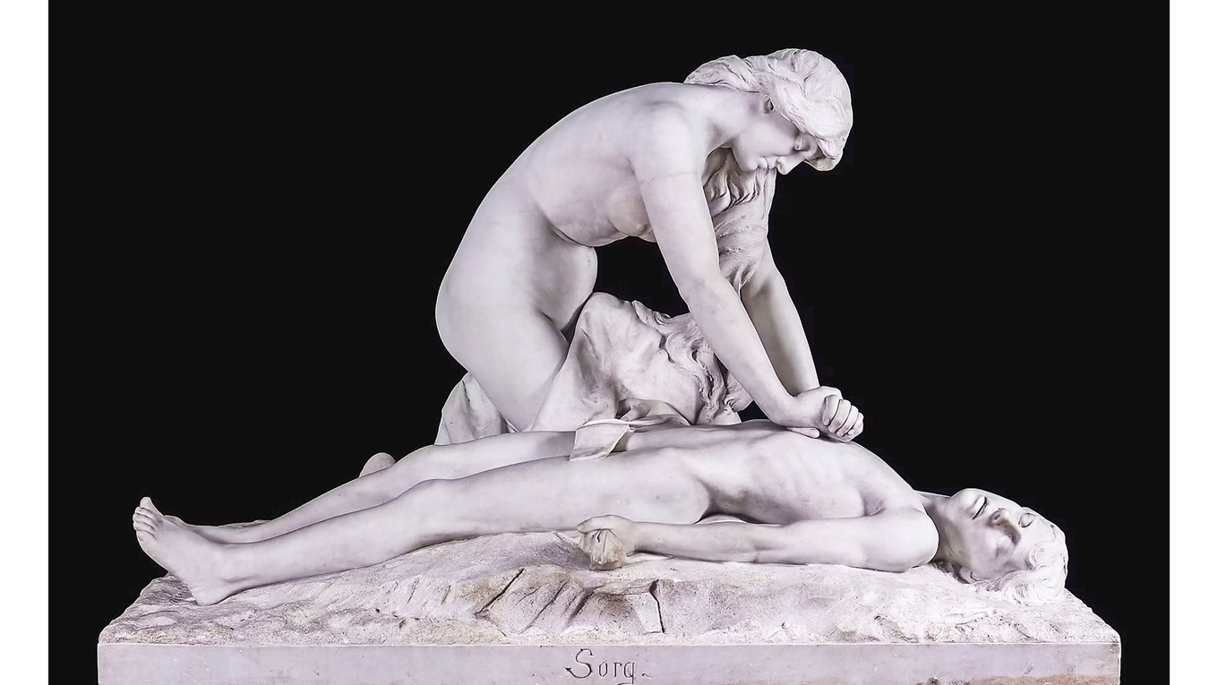 Edvard Brambecks marmorskulptur ”Sorg” från 1891. Foto: Göteborgs konstmuseum