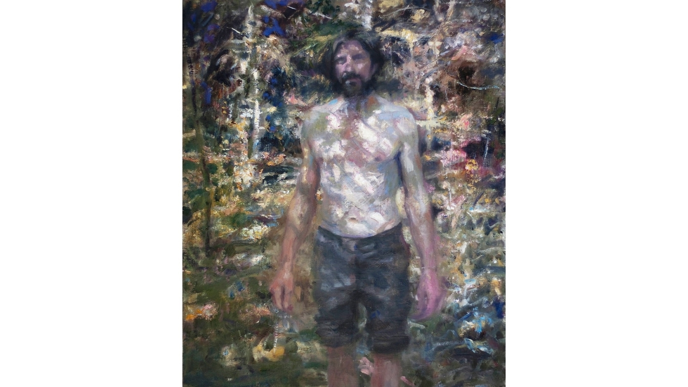 ”Man in a forest” (olja på duk, 50 x 60 cm). Foto: Zacheriah Kramer