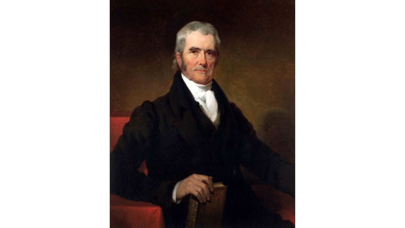 Det var chefsdomaren John Marshall som 1803 formulerade den doktrin som gav den amerikanska högsta domstolen rätt att tolka konstitutionen och ogiltigförklara lagar som kongressen och presidenten antagit. Foto: Wikimedia Commons