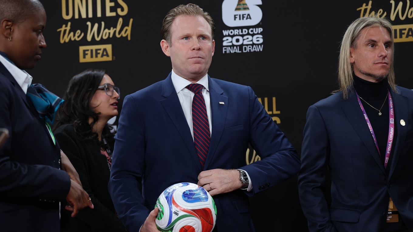 Vita husets VM-chef Andrew Giuliani, son till New Yorks förre borgmästare Rudy Giuliani, har det yttersta ansvaret för VM i USA. Foto: Kevin Dietch/Getty Images