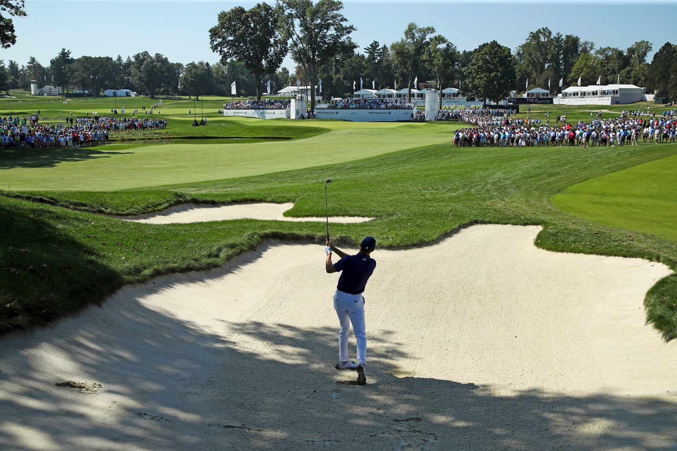 Golfbanan Aronimink utanför Philadelphia har en krävande layout, med över 170 bunkrar och snabba greener. Foto: Gregory Shamus/Getty Images
