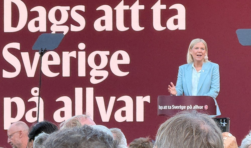 Magdalena Andersson (S) gick till angrepp mot regeringen i sitt tal i Almedalen. Foto: Staffan Erfors