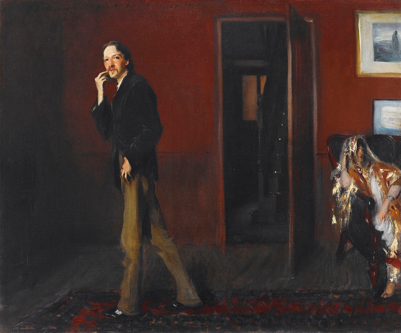 Robert Louis Stevenson med hustrun Fanny, porträtterade av John Singer Sargent 1885. Foto: Crystal Bridges Museum of American Art
