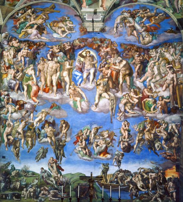 Michelangelos ”Den yttersta domen” (1541, Sixtinska kapellet). Foto: Wikimedia Commons