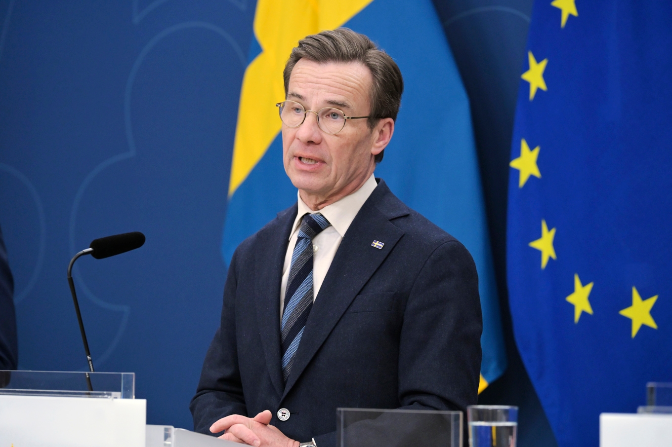 Ulf Kristersson, Moderaterna, var nog nöjd med att partiet fick fler röster än vad valundersökningarna visade, men han hade säkert önskat fler. Foto: Roger Sahlström