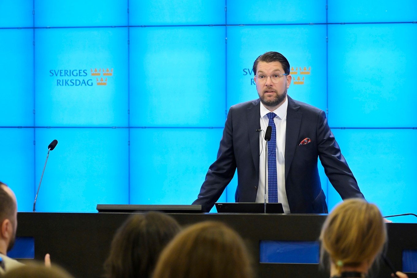 Givna solitärer i årets valrörelse är Jimmie Åkesson (SD) och Magdalena Andersson (S), skriver Marie-Louise von Bergmann-Winberg. Foto: Roger Sahlström