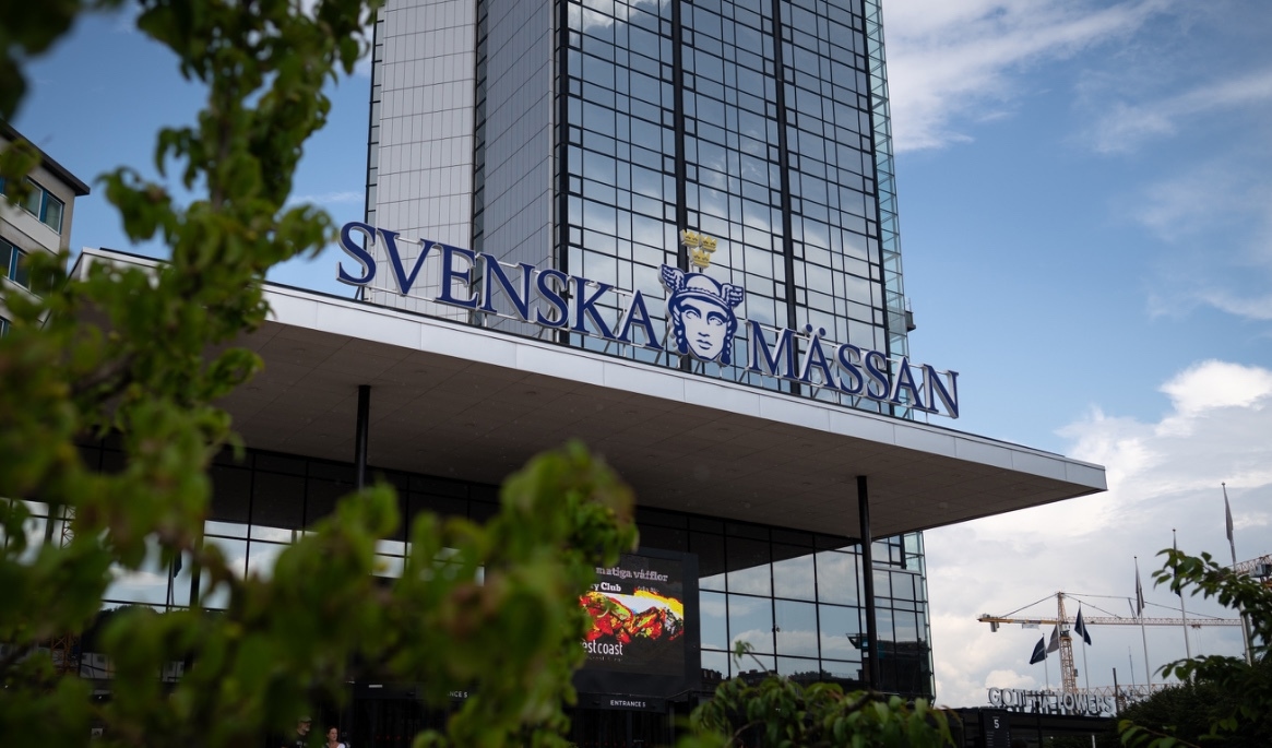 Svenska Mässans lokaler och Gothia Towers i Göteborg, där årets bokmässa arrangeras 24–27 september. Foto: Hanna Brunlöf/TT
