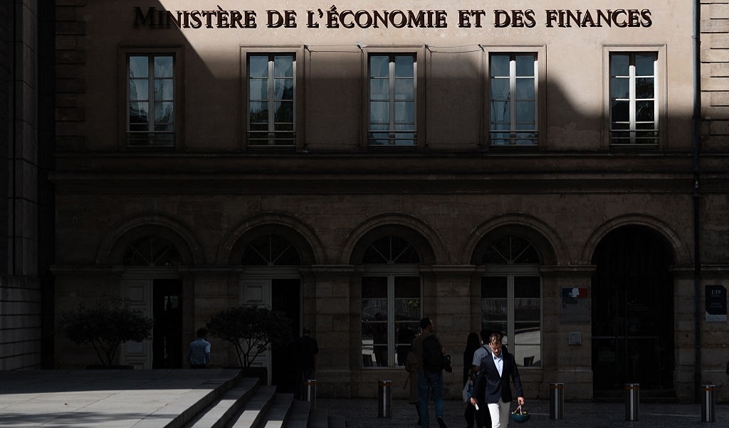 Frankrikes ekonomi- och finansministerium i Paris den 18 september 2026. Foto: Gauthier Bedrignans / Hans Lucas / AFP via Getty Images.