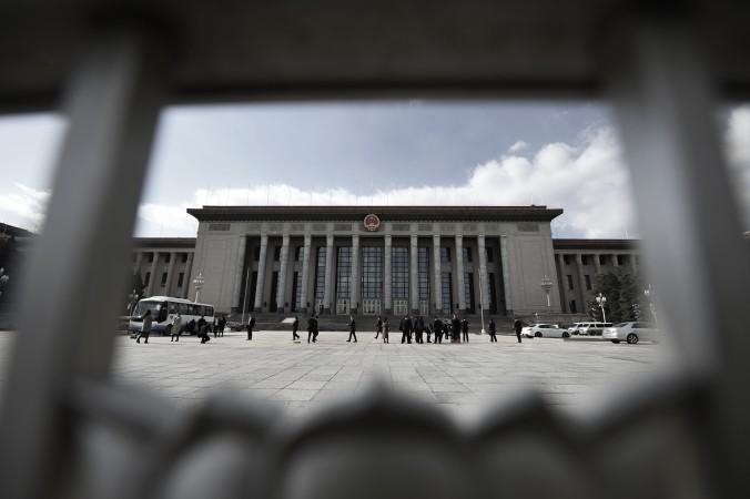 Folkets stora sal i Peking, där den kinesiska lagstiftande församlingen håller sina plenum. (Foto: Greg Baker/AFP/Getty Images)
