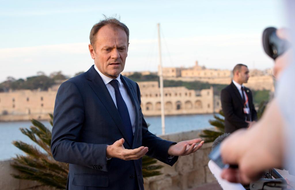 EU:s permanente rådsordförande Donald Tusk i går. (Foto: Virginia Mayo/AP/TT)