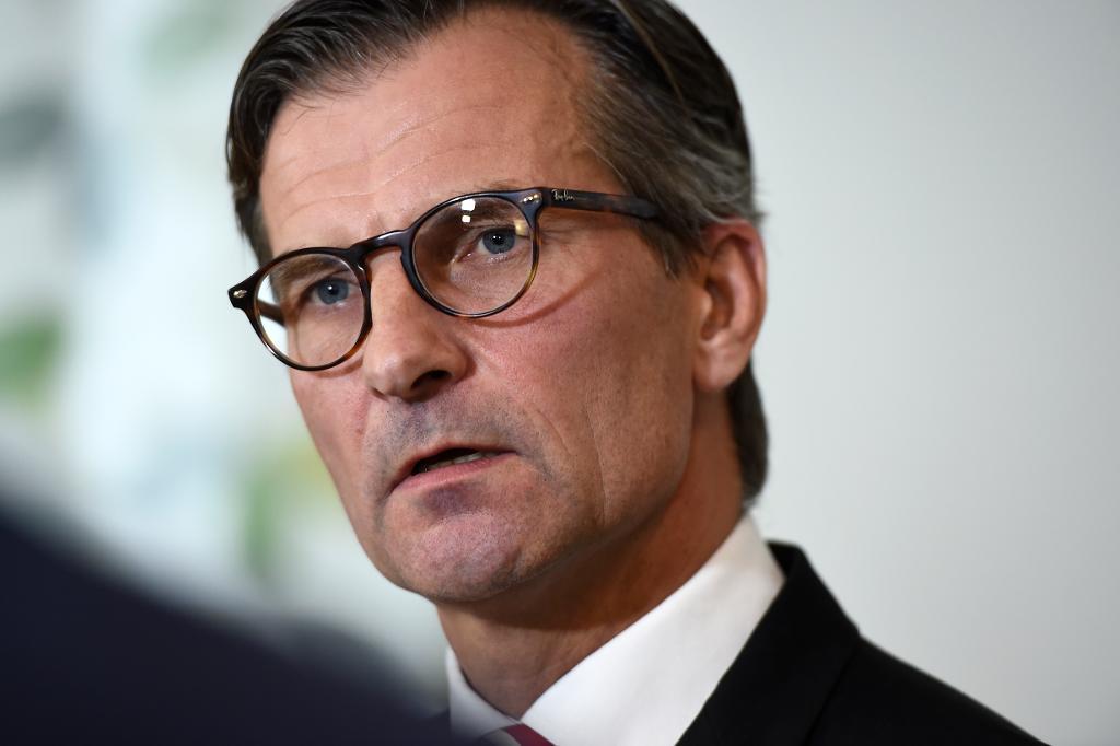 
Finansinspektionens generaldirektör Erik Thedéen hoppas på fortsatt global samverkan för finansiell stabilitet, trots avregleringarna som USA:s president Donald Trump har utlovat.   Foto: Stina Stjernkvist/TT-arkivbild