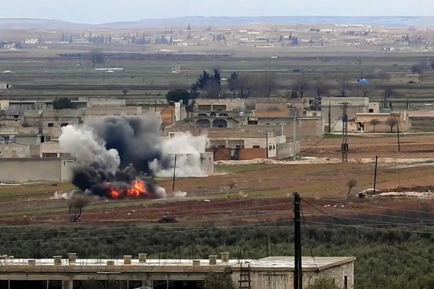 

Al-Bab i norra Syrien. Arkivbild från januari i år. Foto: Amaq/AP/TT                                                                                        