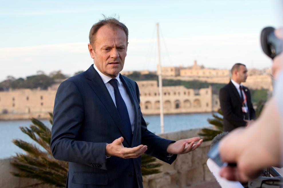 
Ifrågasatt på hemmaplan. EU:s permanente rådsordförande Donald Tusk.  foto: Virginia Mayo/AP/TT-arkivbild                                            