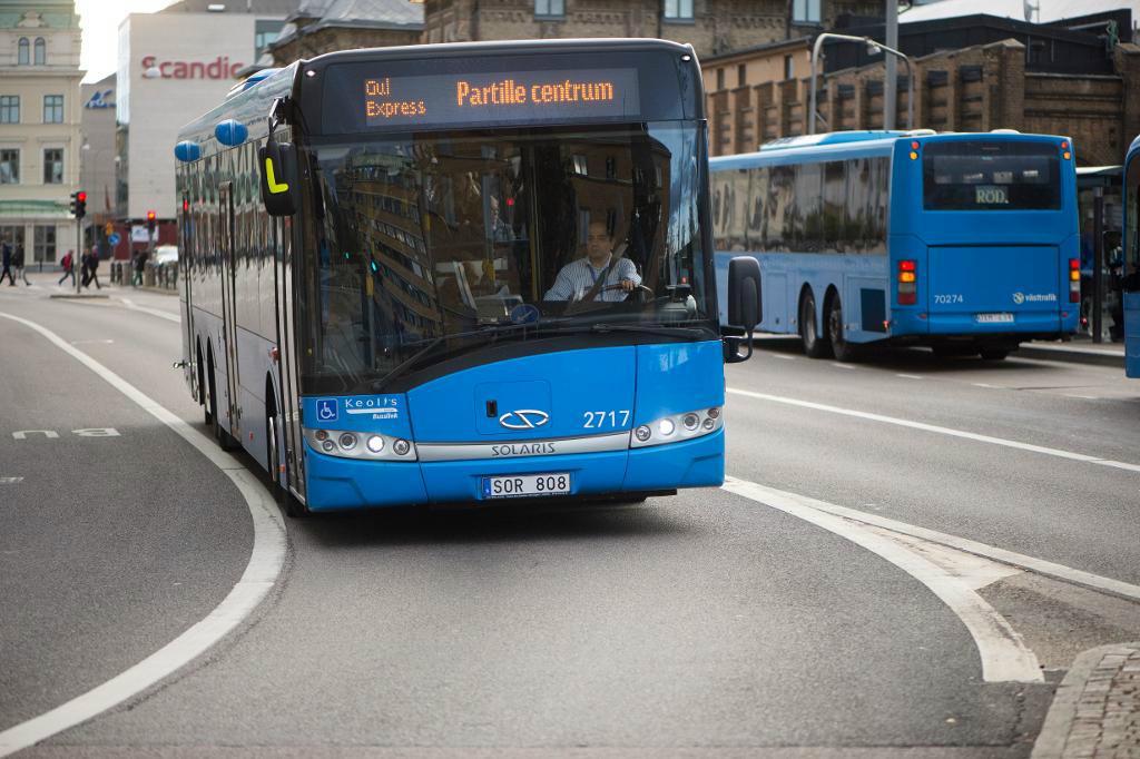 
En beväpnad man försökte i morse ta sig ombord på en buss i Göteborg. Foto: Fredrik Sandberg /TT-arkivbild                                            