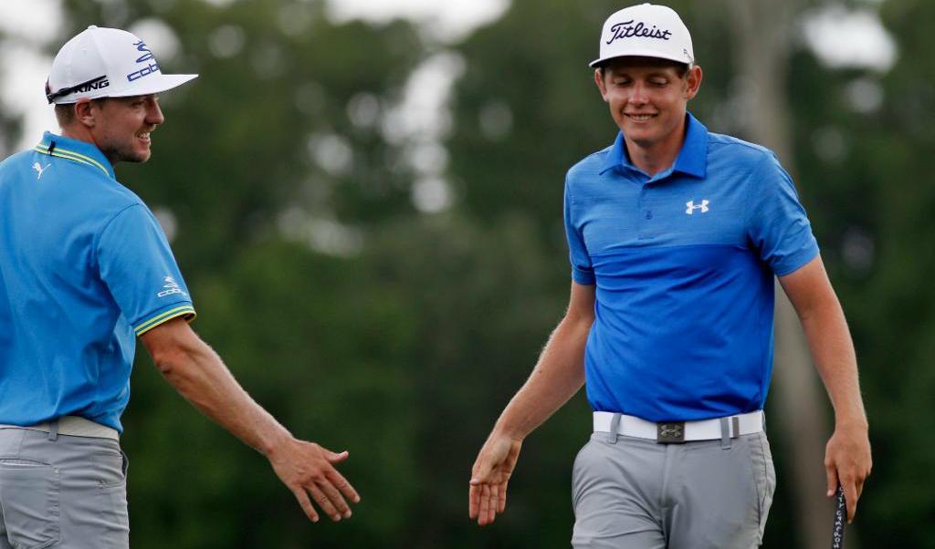 Jonas Blixt och Cameron Smith. Foto: Gerald Herbert/AP/TT