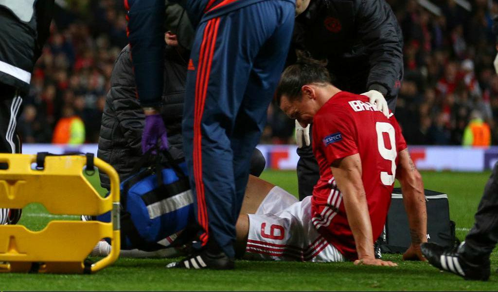 
Zlatan Ibrahimovic skadades den 20 april i en match mot Anderlecht. Arkivbild. Foto:Dave Thompson/AP/TT                                            