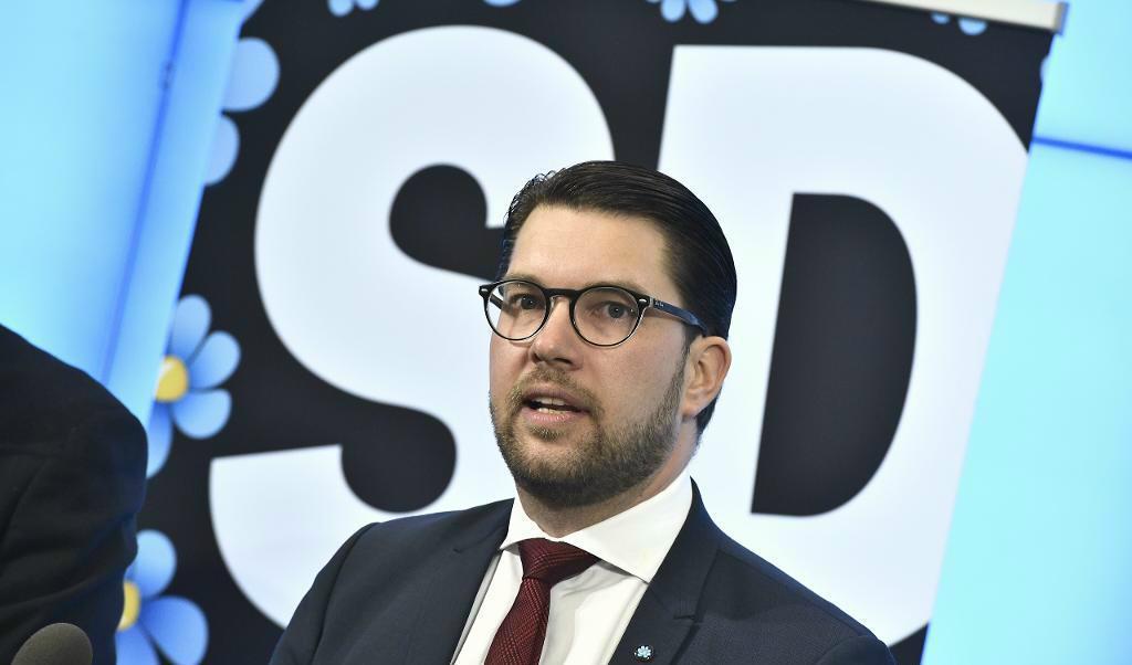 Sverigedemokraternas partiledare Jimmie Åkesson höll sitt traditionella vårtal på Långholmen. Foto: Claudio Bresciani/TT