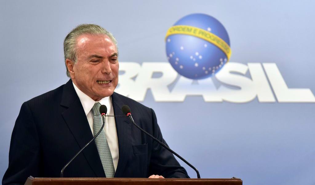 Brasiliens president MichelTemer. Arkivbild. Foto: Ricardo Botelho /AP/TT